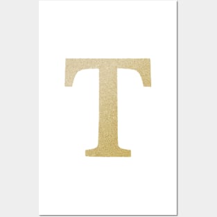 The Letter T Gold Metallic Design Posters and Art